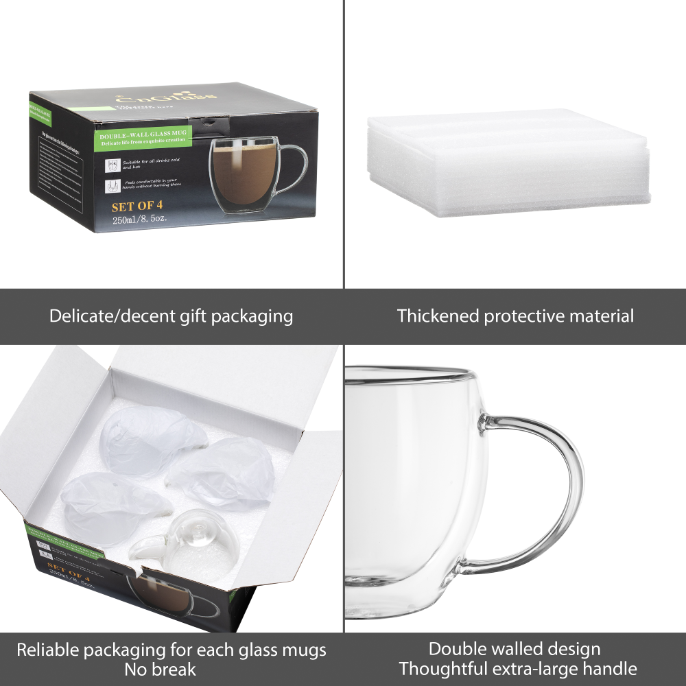 ecooe 120ml*2 Tasse Verre Double Paroi Ensemble,Tasses à Expresso en Verre Transparent, Verre à Café avec Poignée | Votre wishlist sur ecooe 120ml*2 Tasse Verre Double Paroi Ensemble,Tasses à Expresso en Verre Transparent, Verre à Café avec Poignée | Votre wishlist sur