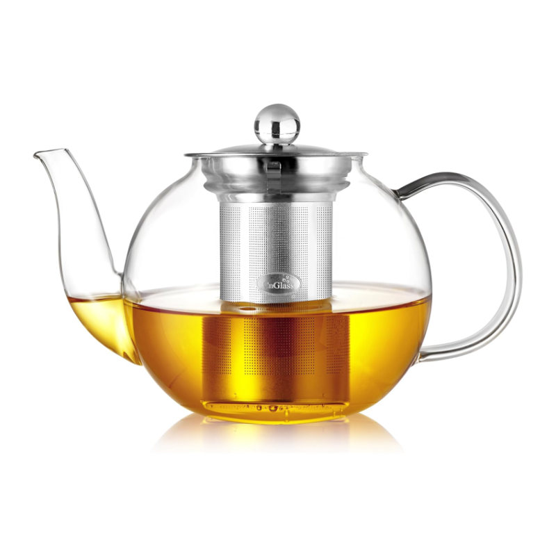 Glass Teapot With Stainless Steel Infuser and Lid (40oz.)