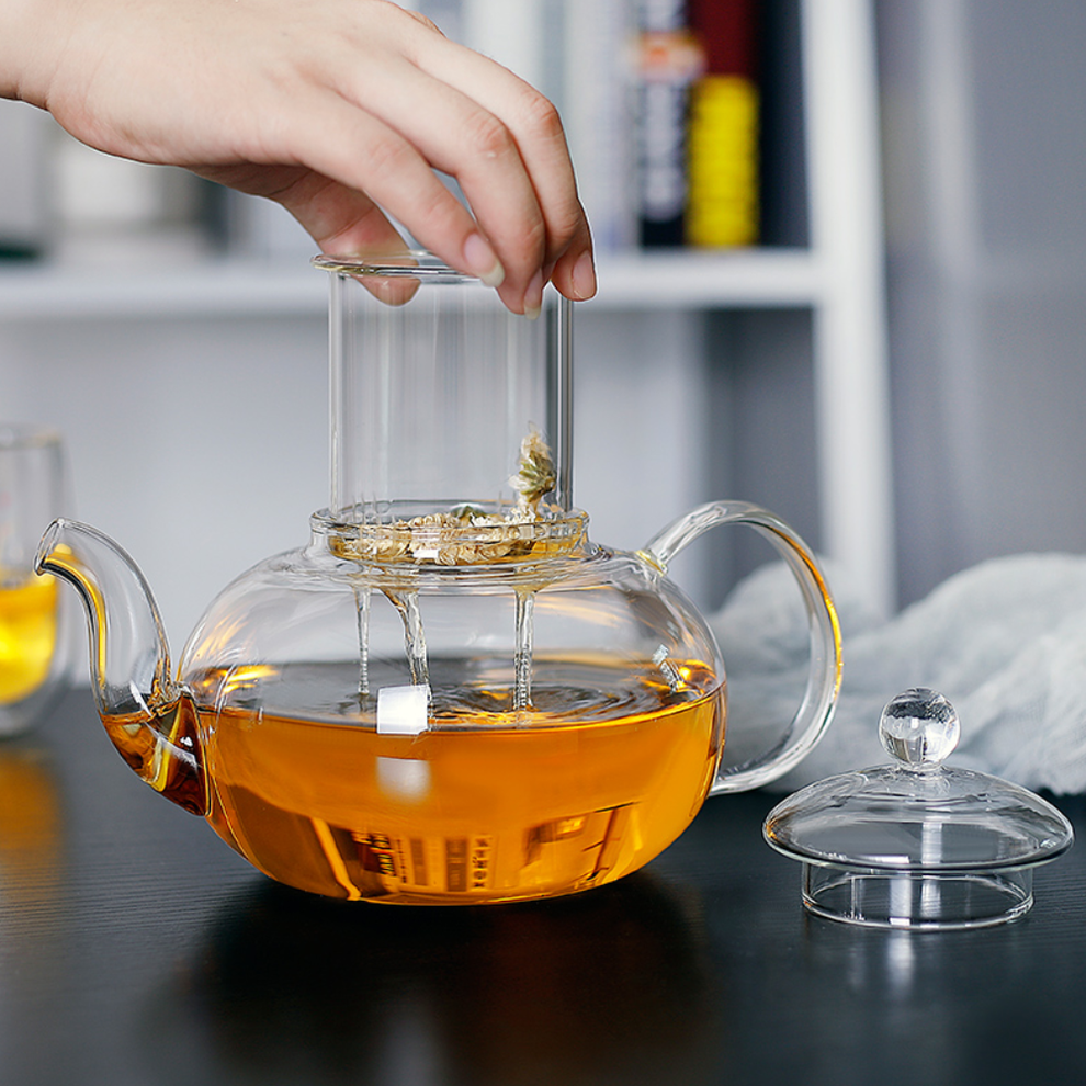 Tea Lover Glassware Stovetop Safe Kettle Glass Teapot and Warmer Set 2