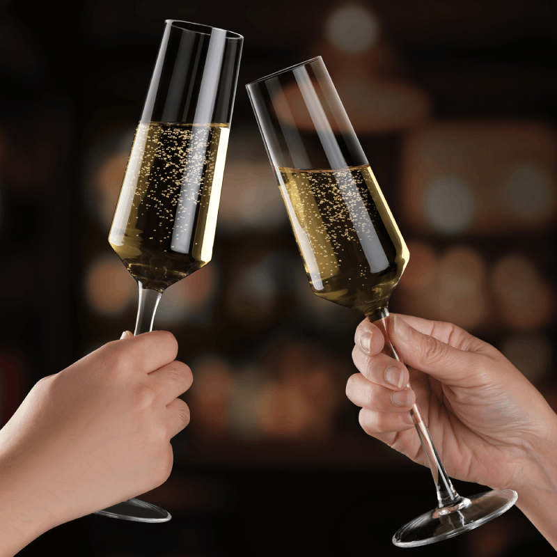 Champagnerflöten mit langem Stiel, 200 ml, Sektgläser, 2 Stück – slonmall