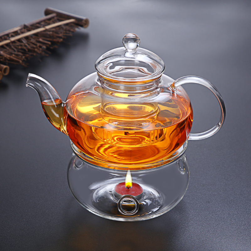 Tea Lover Glassware Stovetop Safe Kettle Glass Teapot and Warmer Set 2