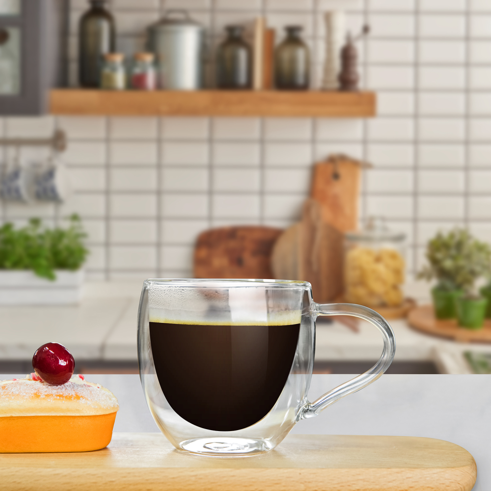 Spülmaschinenfestes, doppelschichtiges Glasgeschirr, 9,5 oz Wassertrinkglas