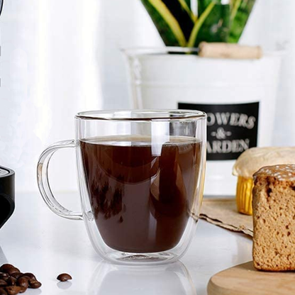 Trinkbecher aus klarem Borosilikatglas (10,1 oz) für Heißgetränke