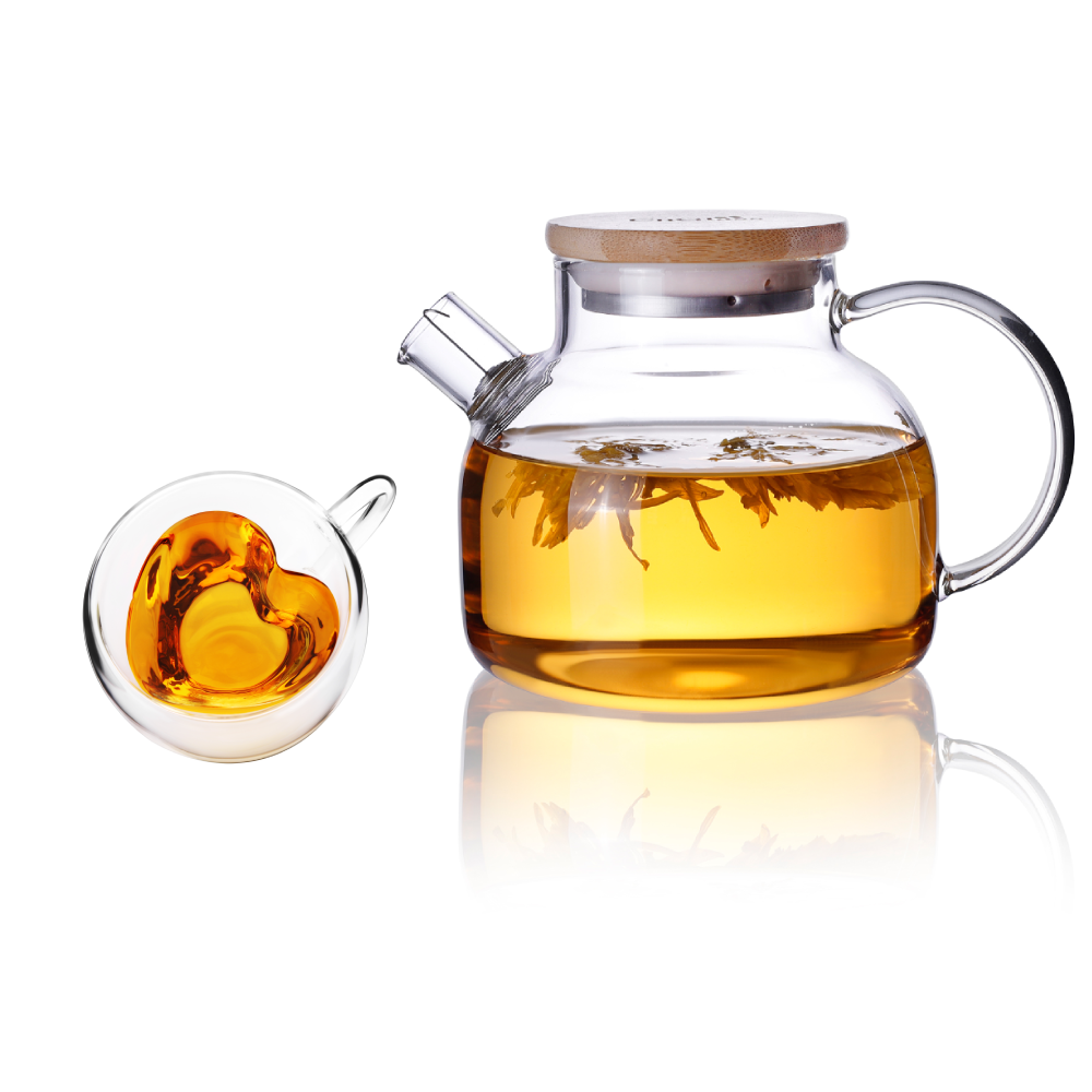 Stovetop Safe 20.3oz Glass Teapot Water Pitcher Cup Set 2 Pcs – slonmall